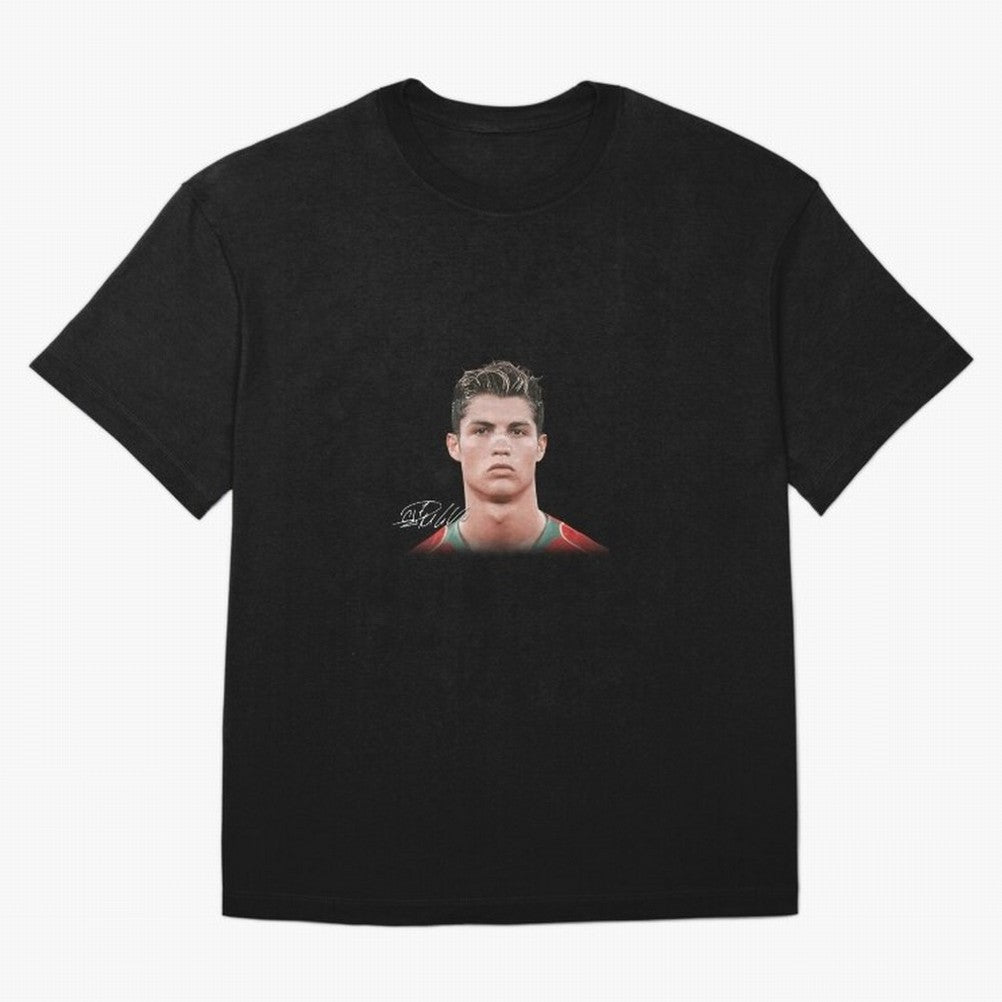 Cristiano Ronaldo Big Face Young Ronaldo Oversized T-Shirt Honor the Beautiful Game during Match Day Hype around FIFA World Cup 2026, Mbappe and Neymar, Brazil, Supporter Pride, Iconic Celebrations, Legendary Names and Global Match Day Energy;