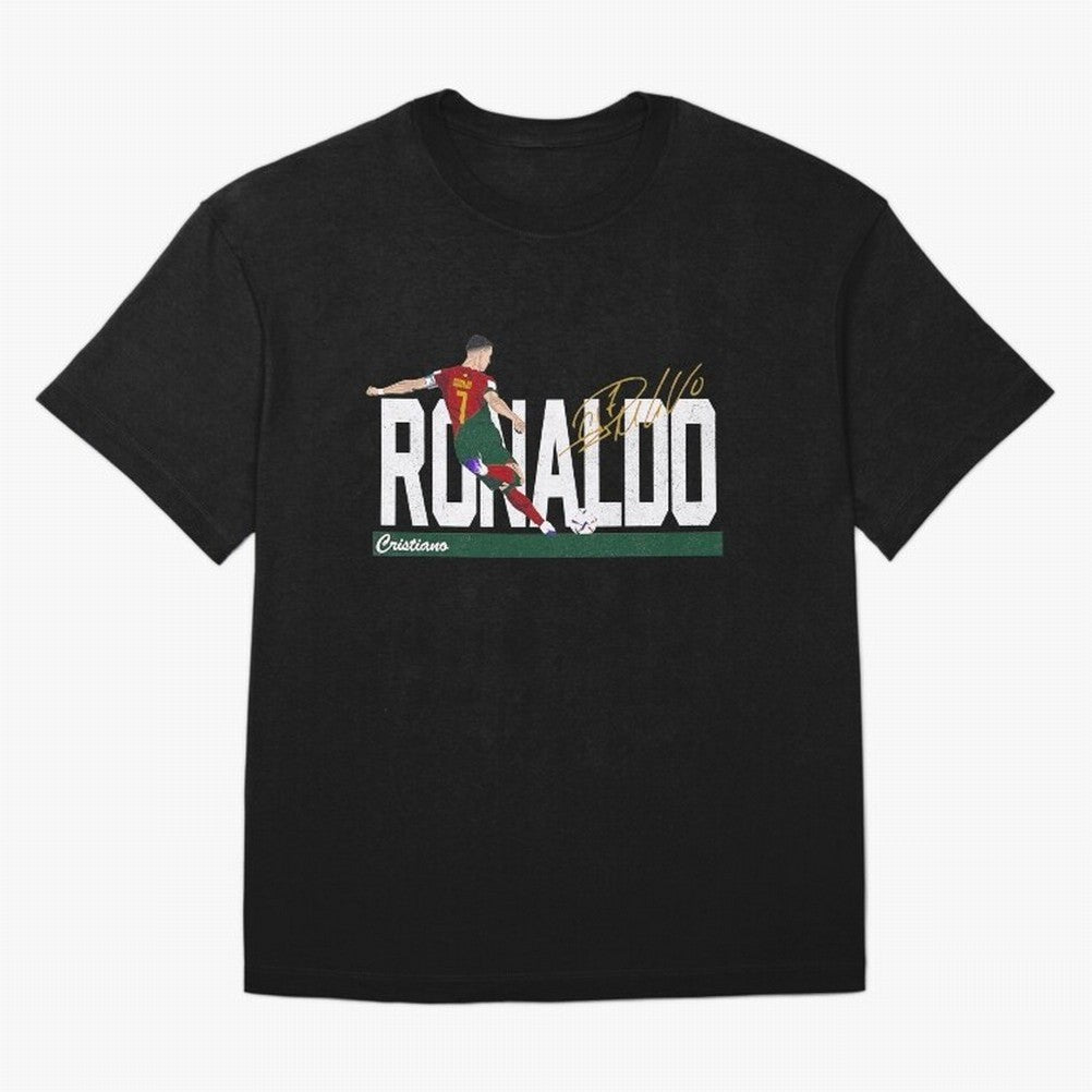Cristiano Ronaldo Portugal Jersey -Last World Cup 2 Vintage Style Oversized T-Shirt Bring World Football Passion into FIFA World Cup 2026 for Fans of CR7 and Messi and Portugal, Bringing Goal Celebration Energy, Supporter Heritage, Football Icons