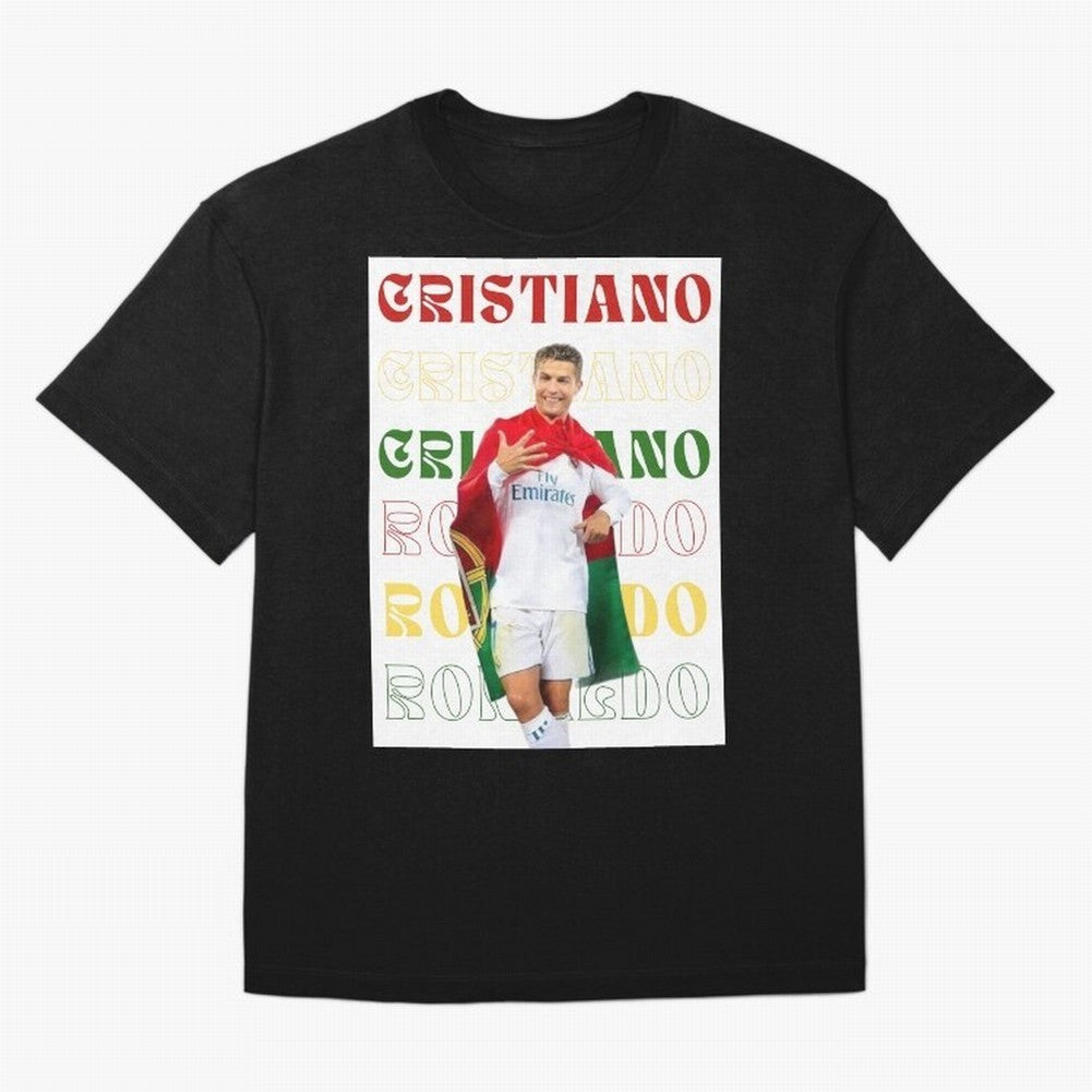 Cristiano Ronaldo designs Oversized T-Shirt Turn Up for Global Football Passion for FIFA World Cup 2026 USA Canada Mexico, Featuring Messi, Neymar and Mbappe, Spain and Netherlands, Goal Celebration Energy, Supporter Heritage, Football Icons and