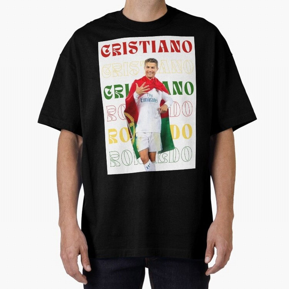 Cristiano Ronaldo designs Oversized T-Shirt Turn Up for Global Football Passion for FIFA World Cup 2026 USA Canada Mexico, Featuring Messi, Neymar and Mbappe, Spain and Netherlands, Goal Celebration Energy, Supporter Heritage, Football Icons and