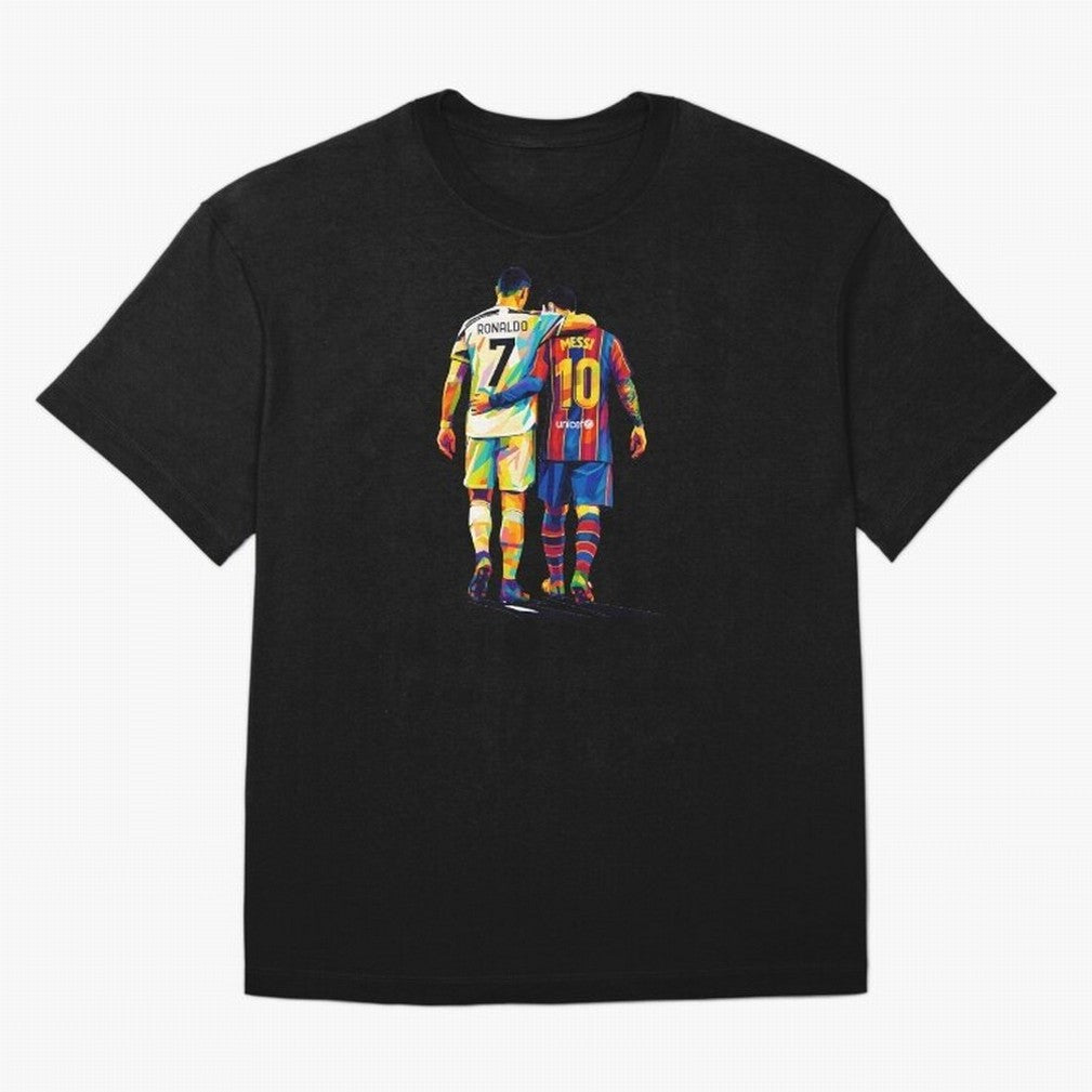 Cristiano Ronaldo And Messi Wpap Art Oversized T-Shirt Bring a Vintage Feel to Match Day Hype around FIFA World Cup 2026, CR7, Germany, Worldwide Fan Energy, Dramatic Goals, Stadium Lights and Championship Celebrations; Made for Die Hard