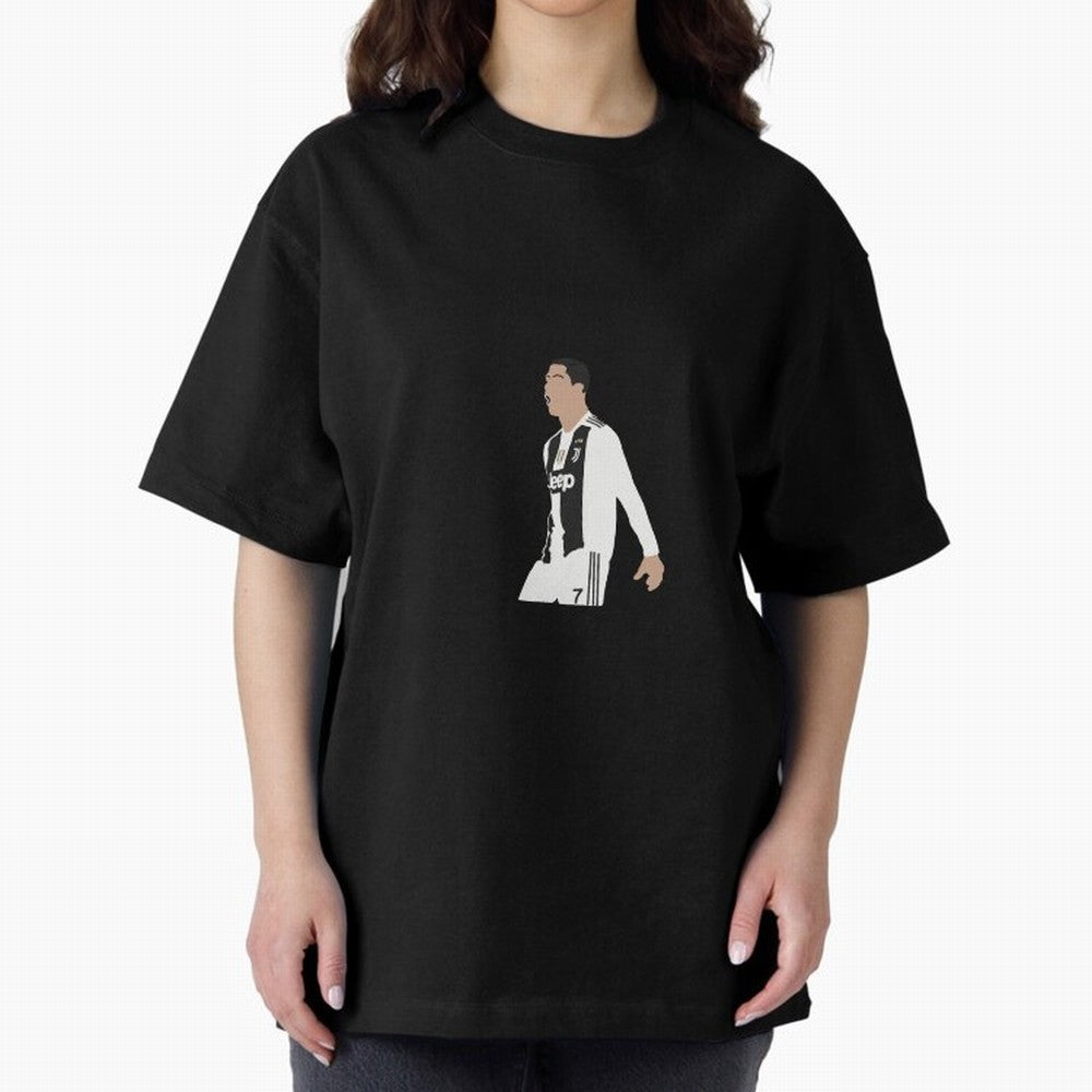 Juventus Cristiano Ronaldo Cartoon Oversized T-Shirt Bring a Champion Mindset to Global Football Passion for FIFA World Cup 2026 USA Canada Mexico, Driven by Messi, Neymar and Mbappe, Spain and Netherlands, Retro Football Energy, Iconic Rivalries,