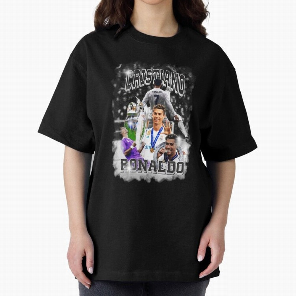 Cristiano Ronaldo Oversized T-Shirt Enjoy the Biggest Football Party of FIFA World Cup 2026 USA Canada Mexico for Fans of Messi and Argentina and Brazil, Bringing Sports Nostalgia, International Competition, Famous Players and Unforgettable