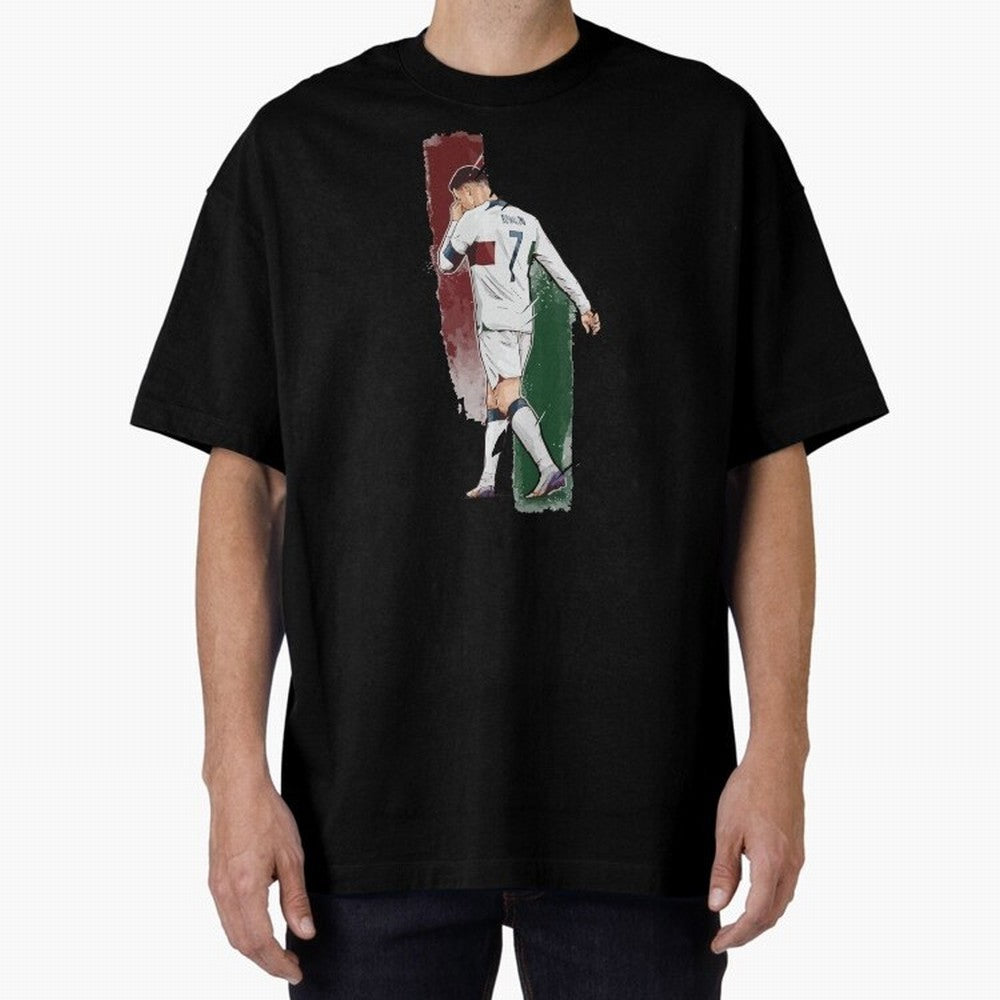 Ronaldo Crying World Cup 2022 Oversized T-Shirt Make Memories around Global Football Passion for FIFA World Cup 2026, with CR7, France and Portugal, Classic Soccer Heritage, Championship Pressure, Fan Loyalty and International Pride; Great for