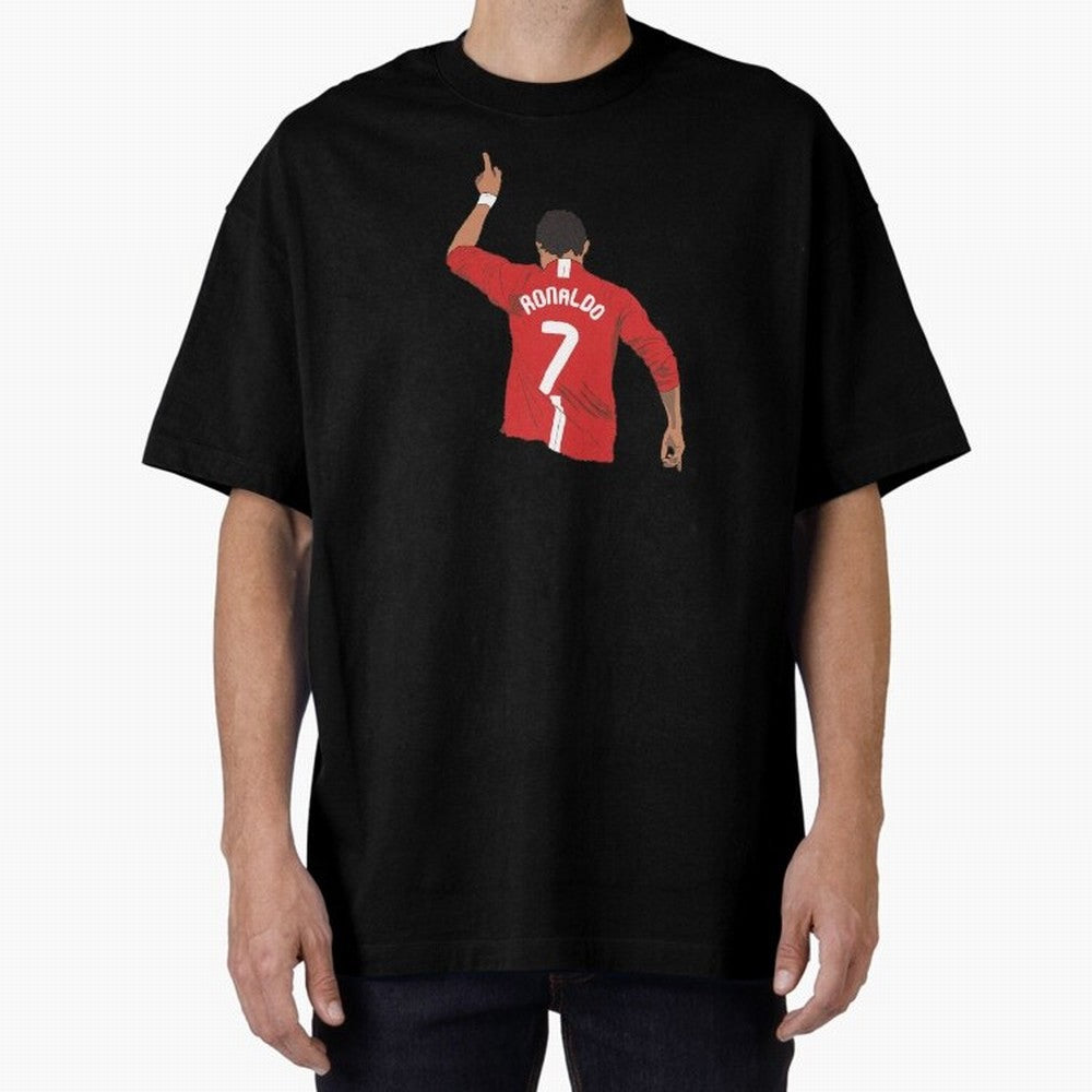 Cristiano Ronaldo MUFC Oversized T-Shirt Capture Global Football Passion for FIFA World Cup 2026, Capturing Messi and Cristiano Ronaldo, Brazil, Championship Spirit, Famous Goals, Roaring Crowds and International Football Unity; Made for Collectors