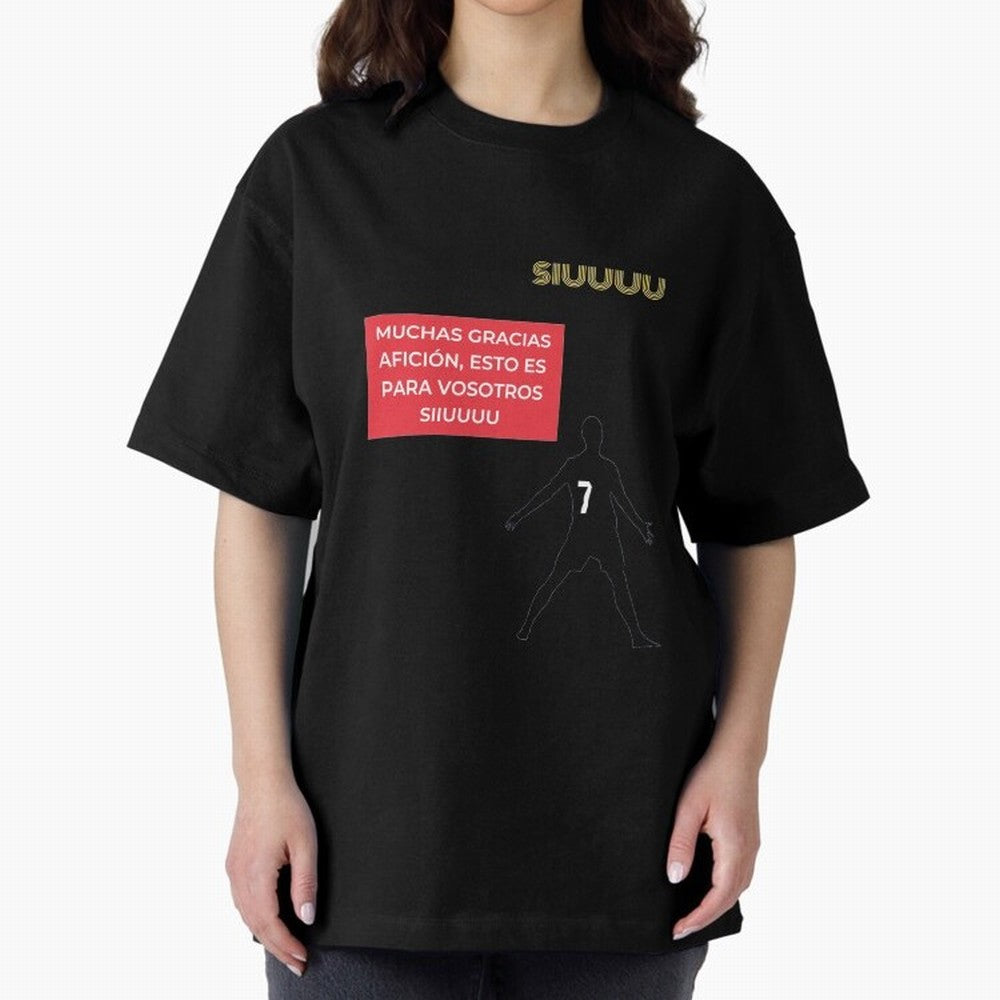 SIUUU CR7 Oversized T-Shirt Carry National Pride through FIFA World Cup 2026 Group Stage Spirit, Centered on Argentina and Brazil, Mbappe, Supporter Pride, Iconic Celebrations, Legendary Names and Global Match Day Energy; Great for Supporters Who