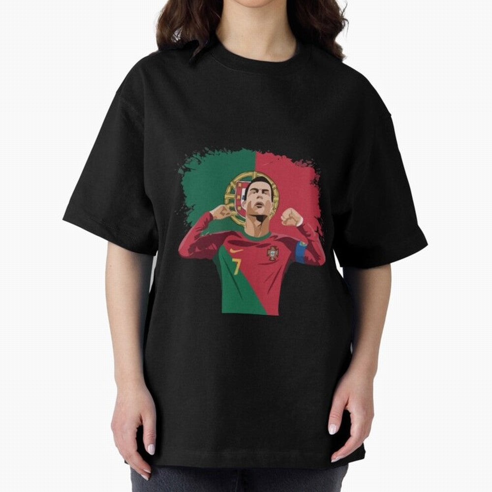 Cristiano Ronaldo CR7 T-shirt Design Oversized T-Shirt Make Memories around FIFA World Cup 2026 Spirit, Capturing Brazil, Neymar, Haaland and Cristiano Ronaldo, Global Supporter Spirit, Legendary Goals, National Colors and Tournament Celebration;