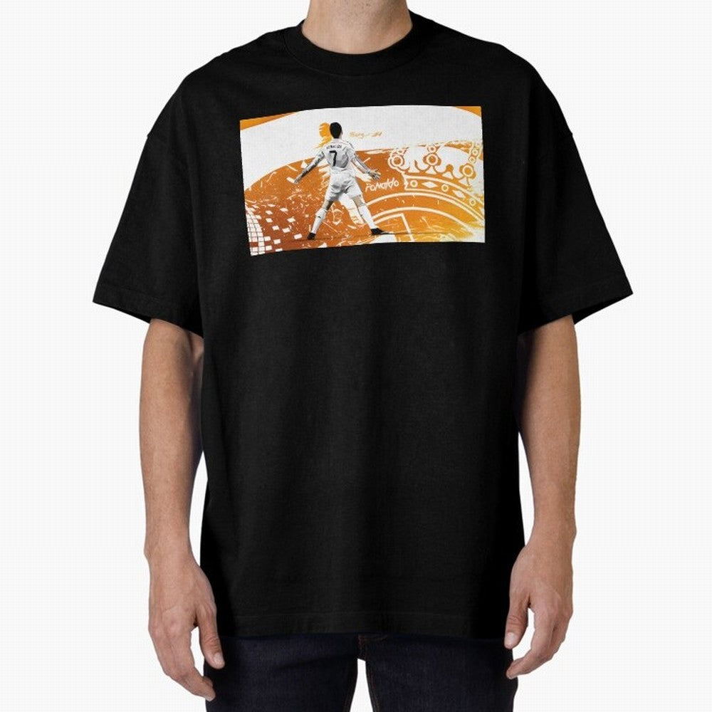 Cristiano Ronaldo Oversized T-Shirt Spotlight FIFA World Cup 2026 USA Canada Mexico for Fans of CR7 and Messi and Brazil, Portugal and Argentina, Bringing Football Passion, Legendary Performances, Festival Vibes and Supporter Community; Made for