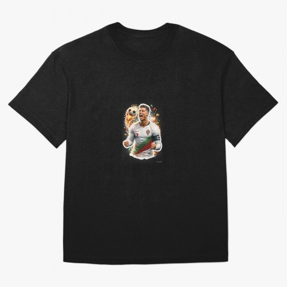 Ronaldo Winning Moment Oversized T-Shirt Bring Home the FIFA World Cup 2026 Journey through Mbappe Highlights, Germany Pride, Retro Football Energy, Iconic Rivalries, Trophy Chase Drama and Stadium Atmosphere; Perfect for Fans, Collectors, Family