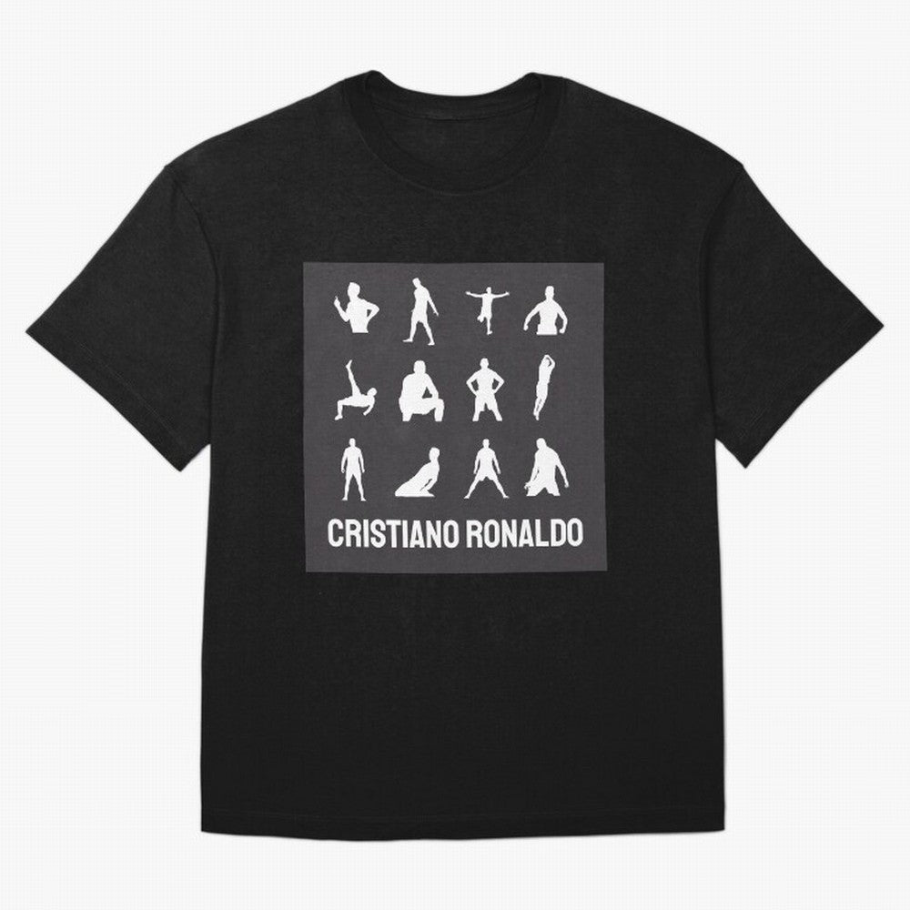 Cristiano Ronaldo Minimalism Silhouette Oversized T-Shirt Honor Football Greatness during Global Football Passion for FIFA World Cup 2026 Group Stage, Highlighting Neymar, Portugal, Spain and Germany, Football Festival Excitement, Trophy Ambitions,