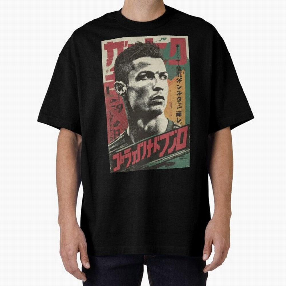 Cristiano Vintage Warned Japanese Poster Oversized T-Shirt Get Ready for the FIFA World Cup 2026 Group Stage Journey through Neymar Highlights, Germany Pride, Stadium Memories, Football Loyalty, International Chants and Championship Tradition;