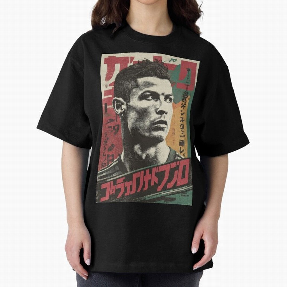 Cristiano Vintage Warned Japanese Poster Oversized T-Shirt Get Ready for the FIFA World Cup 2026 Group Stage Journey through Neymar Highlights, Germany Pride, Stadium Memories, Football Loyalty, International Chants and Championship Tradition;