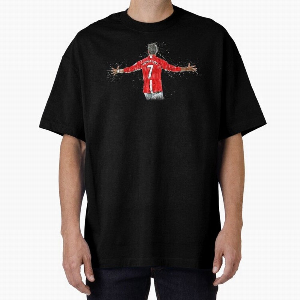Cristiano Ronaldo in watercolor Oversized T-Shirt Fuel Your Fan Pride for Global Football Passion for FIFA World Cup 2026 USA Canada Mexico, Made for Haaland, Portugal, Fan Favorite Moments, National Team Passion, Big Match Drama and Soccer