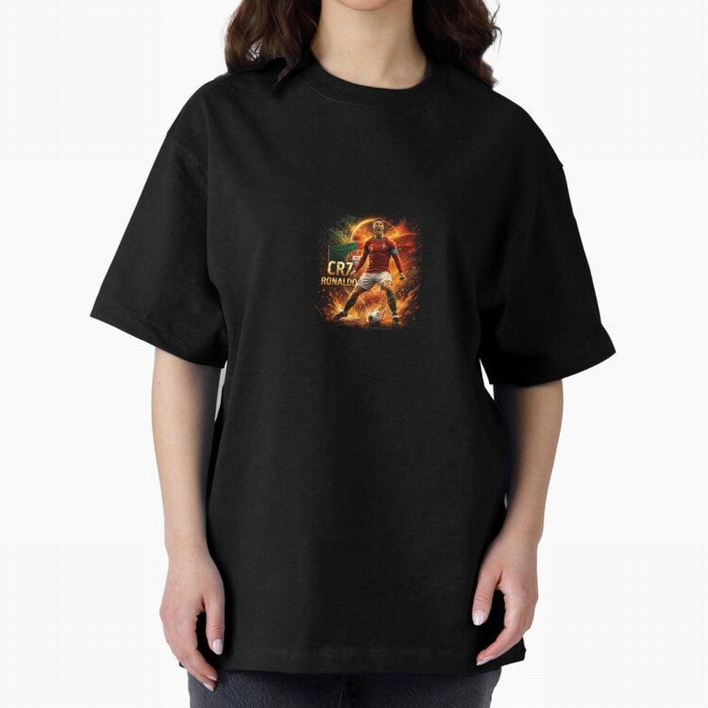 Cristiano Ronaldo Football Legend Artwork Oversized T-Shirt Relive the Noise and Pride of Global Football Passion for FIFA World Cup 2026 USA Canada Mexico, Made for Cristiano Ronaldo, Haaland and CR7, Netherlands, Stadium Memories, Football