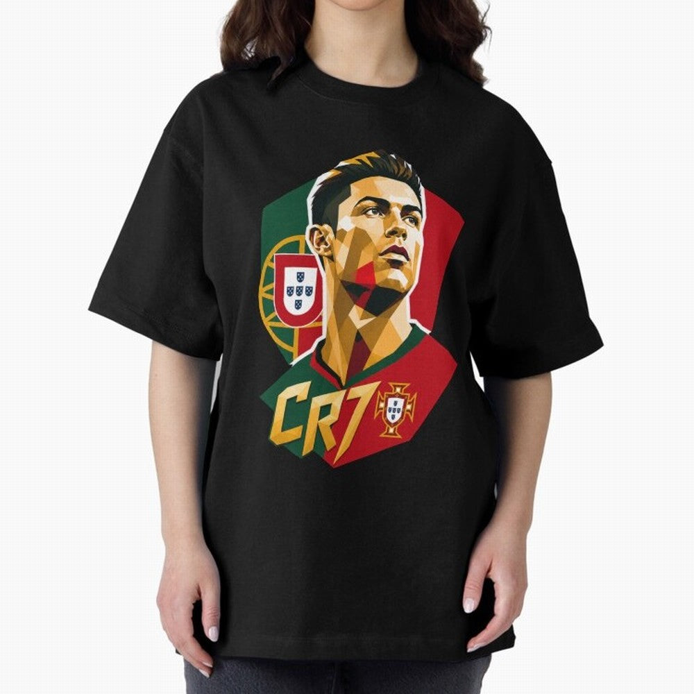 CR7 Art Print Oversized T-Shirt Bring a Champion Mindset to FIFA World Cup 2026 USA Canada Mexico Driven by Mbappe, England, France and Netherlands Energy, Retro Football Energy, Iconic Rivalries, Trophy Chase Drama and Stadium Atmosphere; Ideal