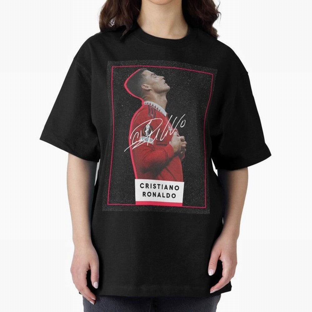 New Celebration Ronaldo Oversized T-Shirt Show Passion for the Stars of FIFA World Cup 2026 USA Canada Mexico Filled with CR7 and Messi, England Energy, Retro Football Energy, Iconic Rivalries, Trophy Chase Drama and Stadium Atmosphere; Ideal for