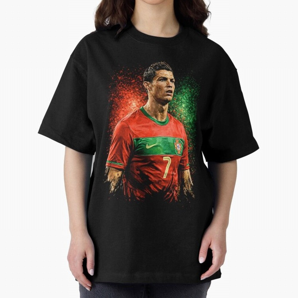 Cristiano Ronaldo Football Legend Oversized T-Shirt Fuel Your Fan Pride for FIFA World Cup 2026 Group Stage Spirit, Celebrating France and Portugal, Haaland, Match Day Excitement, Supporter Culture, Golden Goals and Global Football Passion; Perfect