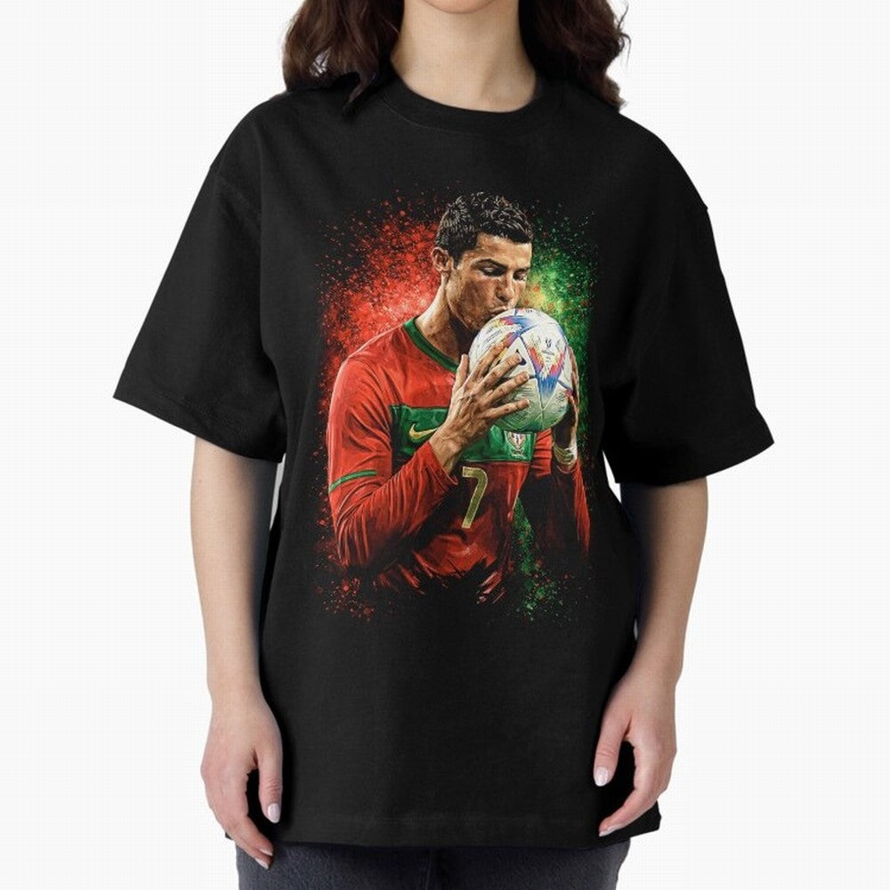 Cristiano Ronaldo Football Legend Oversized T-Shirt Celebrate Fan Favorites in the FIFA World Cup 2026 Journey through Haaland and Mbappe Highlights, Portugal Pride, Game Day Rituals, Football Legends, Country Pride and the Road to the Final;