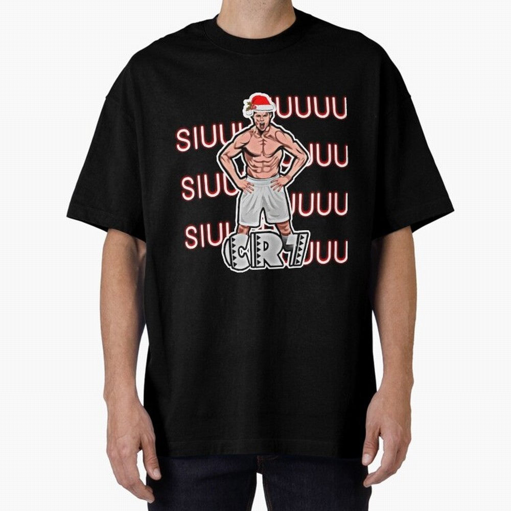 Siuuu cr7 christmas Oversized T-Shirt Show Fan Pride Across FIFA World Cup 2026 Group Stage Centered on Mbappe and Neymar, Netherlands Energy, Championship Spirit, Famous Goals, Roaring Crowds and International Football Unity; Ideal for Fans Who