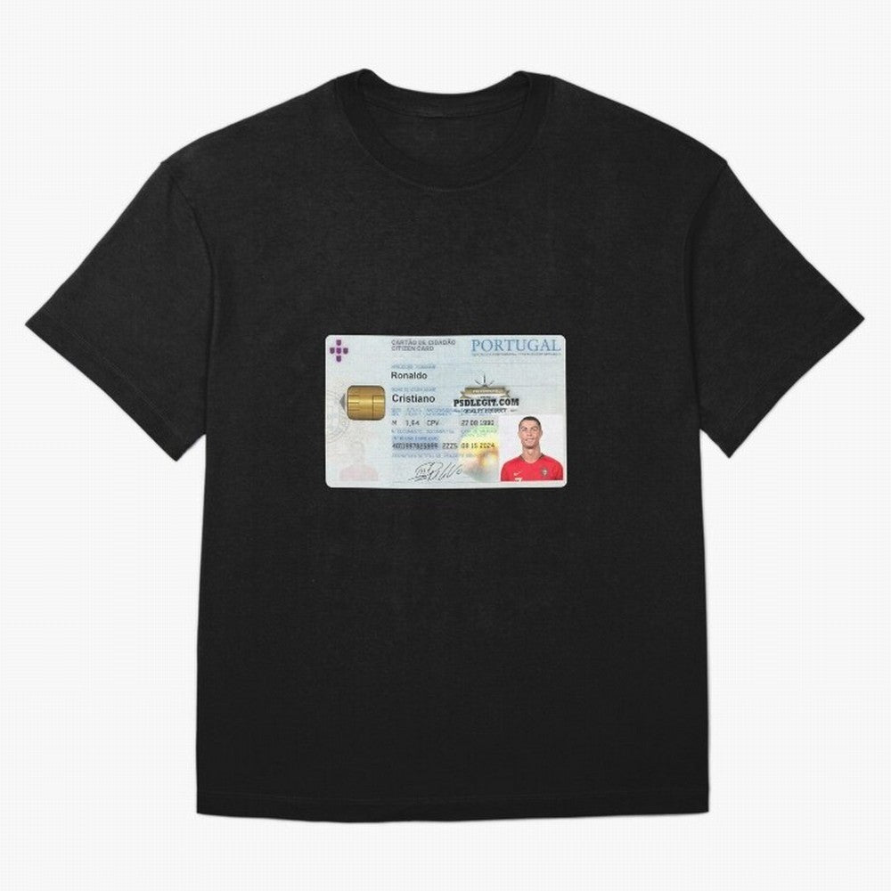 Cristiano Ronaldo CARD ID Oversized T-Shirt Show Championship Spirit for Match Day Hype around FIFA World Cup 2026, Cristiano Ronaldo, Argentina, Goal Celebration Energy, Supporter Heritage, Football Icons and Worldwide Tournament Joy; Ideal for
