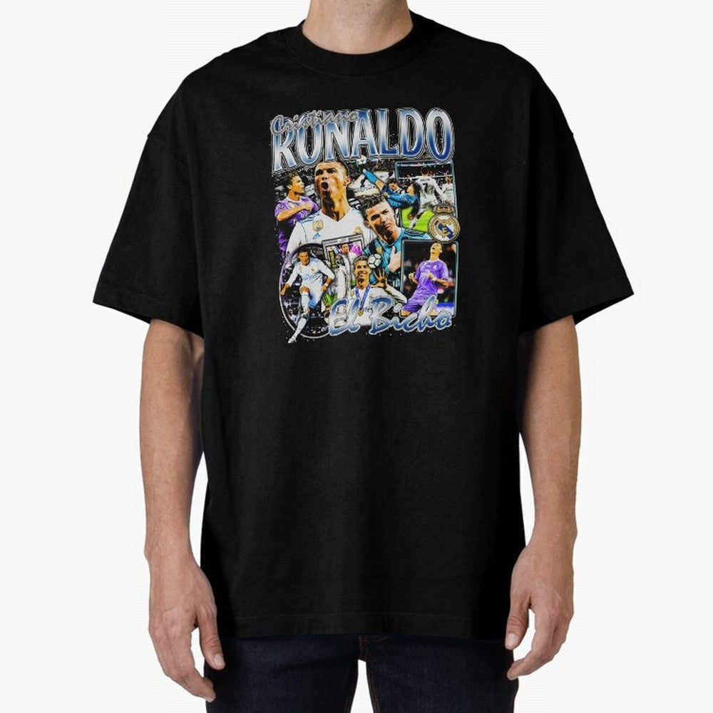 Cristiano Ronaldo El Bicho Oversized T-Shirt Bring Supporter Culture to Global Football Passion for FIFA World Cup 2026 Group Stage, Featuring Messi and Cristiano Ronaldo, Brazil, Portugal and Argentina, Supporter Pride, Iconic Celebrations,