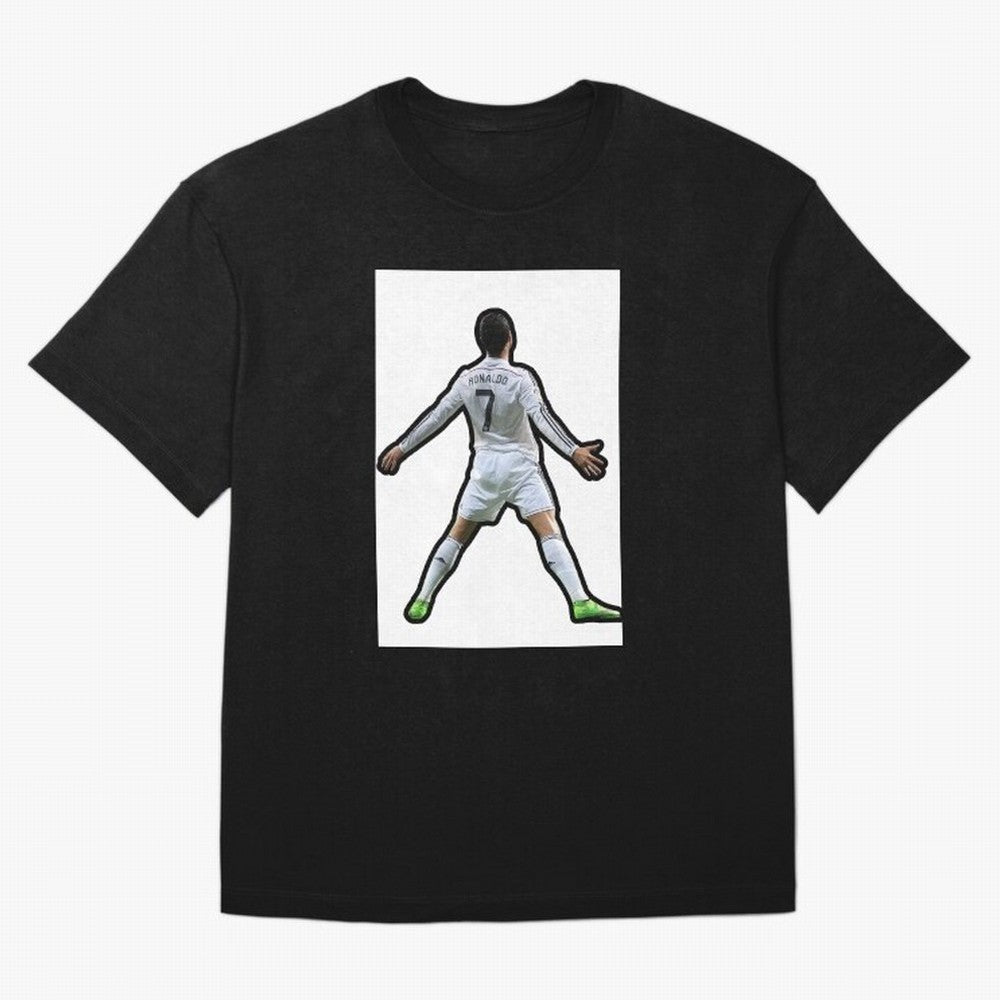 Cristiano Ronaldo Suii Sticker Oversized T-Shirt Show Championship Spirit for FIFA World Cup 2026 for Fans of Messi, CR7 and Mbappe and Brazil, Bringing Sports Nostalgia, International Competition, Famous Players and Unforgettable Victories;