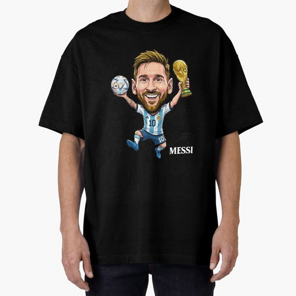 Messi Campion Oversized T-Shirt Follow the Final Road of FIFA World Cup 2026 Group Stage Spirit, Inspired by England, Messi, Neymar and Mbappe, Football History, Final Match Energy, Crowd Noise and Once in a Lifetime Moments; Ideal for Passionate