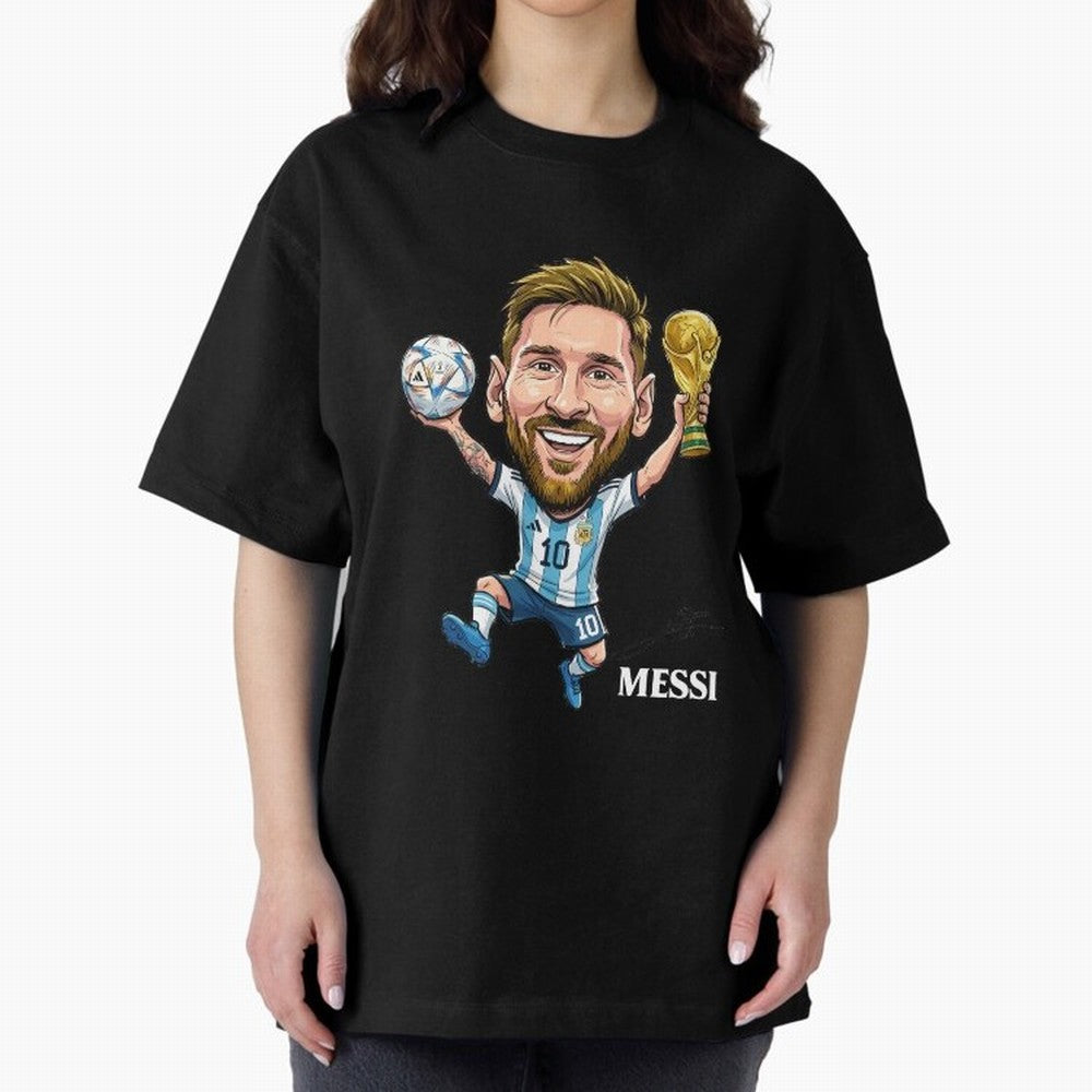 Messi Campion Oversized T-Shirt Follow the Final Road of FIFA World Cup 2026 Group Stage Spirit, Inspired by England, Messi, Neymar and Mbappe, Football History, Final Match Energy, Crowd Noise and Once in a Lifetime Moments; Ideal for Passionate