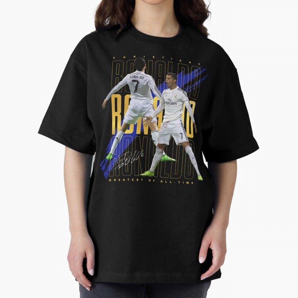 Cristiano Ronaldo Suuiii! Greatest Of All Time Oversized T-Shirt Support the Legends of Global Football Passion for FIFA World Cup 2026 USA Canada Mexico, Inspired by Messi and Cristiano Ronaldo, Brazil, Stadium Chants, National Pride, Trophy
