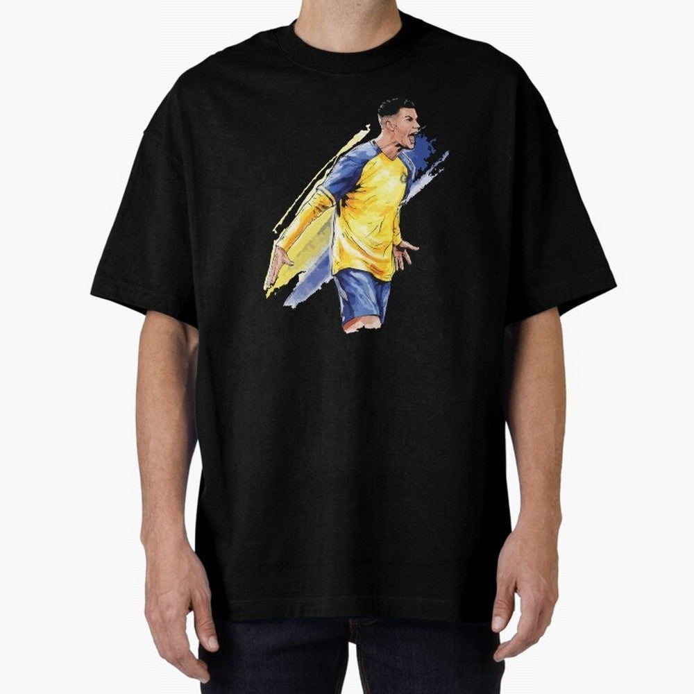 Ronaldo Al-Nassr 2022 Oversized T-Shirt Join Supporters Worldwide for FIFA World Cup 2026 Group Stage for Fans of Cristiano Ronaldo, Haaland and CR7 and Argentina and Brazil, Bringing Classic Soccer Heritage, Championship Pressure, Fan Loyalty and