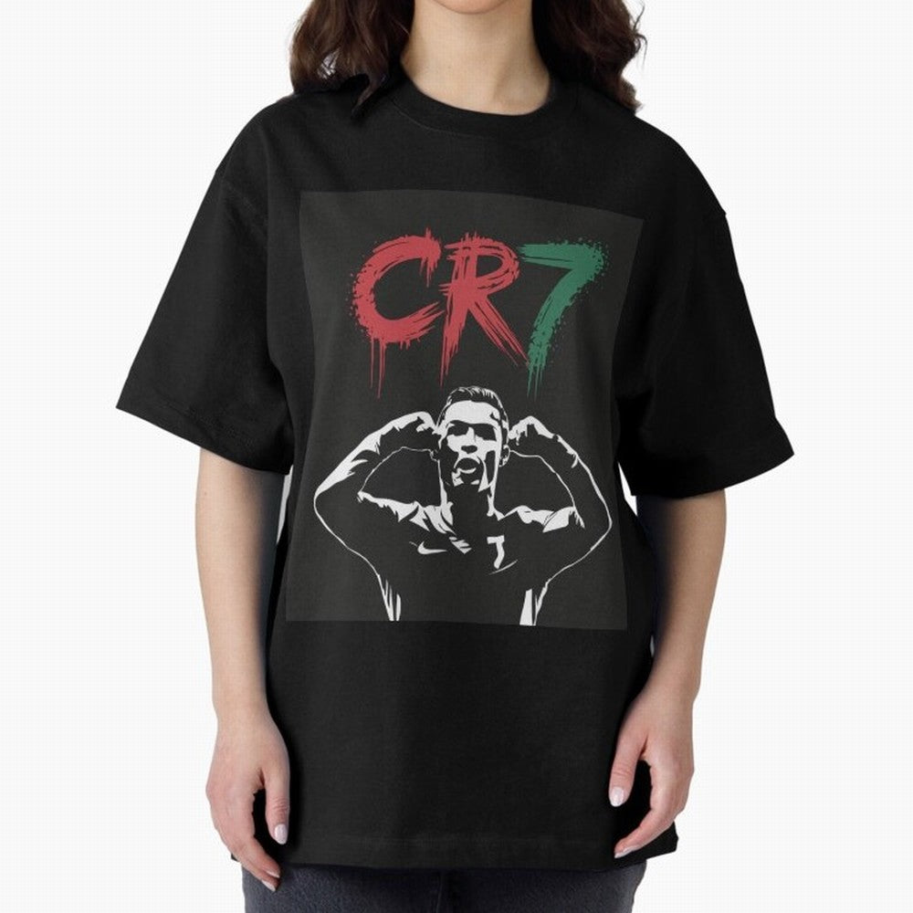 Cristiano Ronaldo CR7 T-shirt Design Oversized T-Shirt Show Match Day Excitement for FIFA World Cup 2026 Group Stage Capturing Messi and Cristiano Ronaldo, Portugal, Spain and Germany Energy, Global Supporter Spirit, Legendary Goals, National