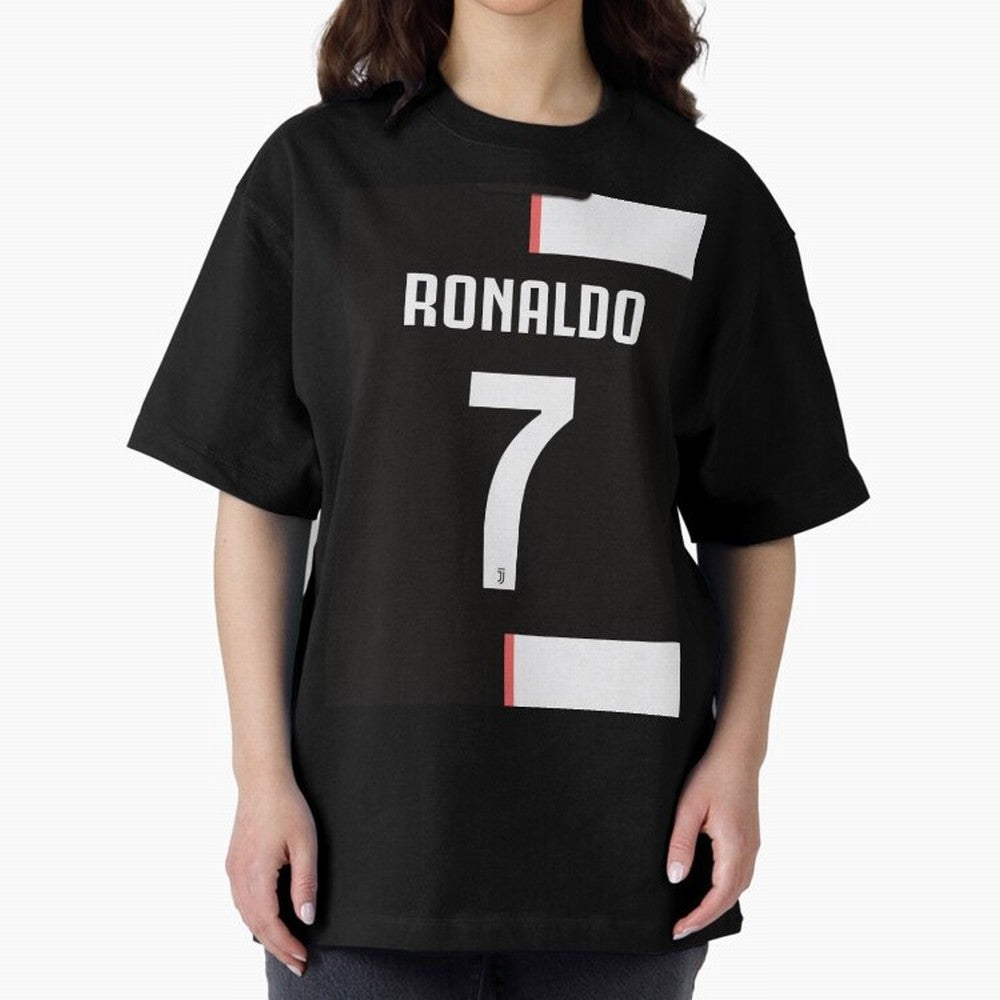 Ronaldo 7 Juventus 19-20 Retro Jersey Oversized T-Shirt Feel the Roar of Match Day Hype around FIFA World Cup 2026 Group Stage, CR7, England and Germany, Goal Celebration Energy, Supporter Heritage, Football Icons and Worldwide Tournament Joy;