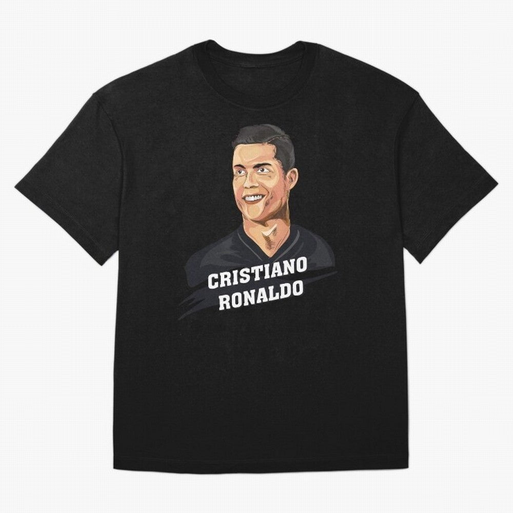 Cristiano Ronaldo Portrait Oversized T-Shirt Back the Journey through the FIFA World Cup 2026 USA Canada Mexico Journey through Messi and Cristiano Ronaldo Highlights, Spain Pride, Retro Football Energy, Iconic Rivalries, Trophy Chase Drama and