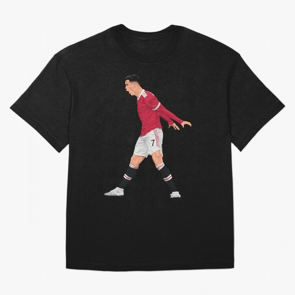 Cristiano Ronaldo Celebration Oversized T-Shirt Honor Football Greatness during Global Football Passion for FIFA World Cup 2026 USA Canada Mexico, Inspired by CR7, England, Supporter Pride, Iconic Celebrations, Legendary Names and Global Match Day