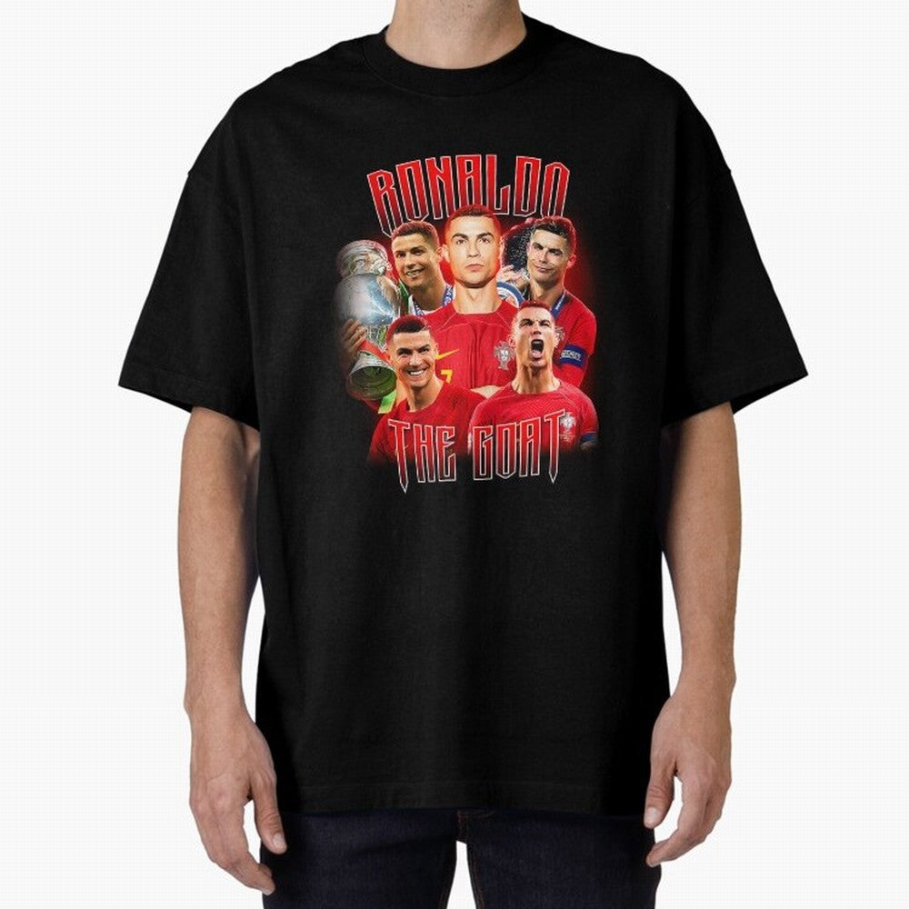 Cristiano Ronaldo The Goat Bootleg Oversized T-Shirt Carry the Dream of FIFA World Cup 2026 Group Stage Spirit, Featuring France and Portugal, Haaland, Worldwide Fan Energy, Dramatic Goals, Stadium Lights and Championship Celebrations; Perfect for