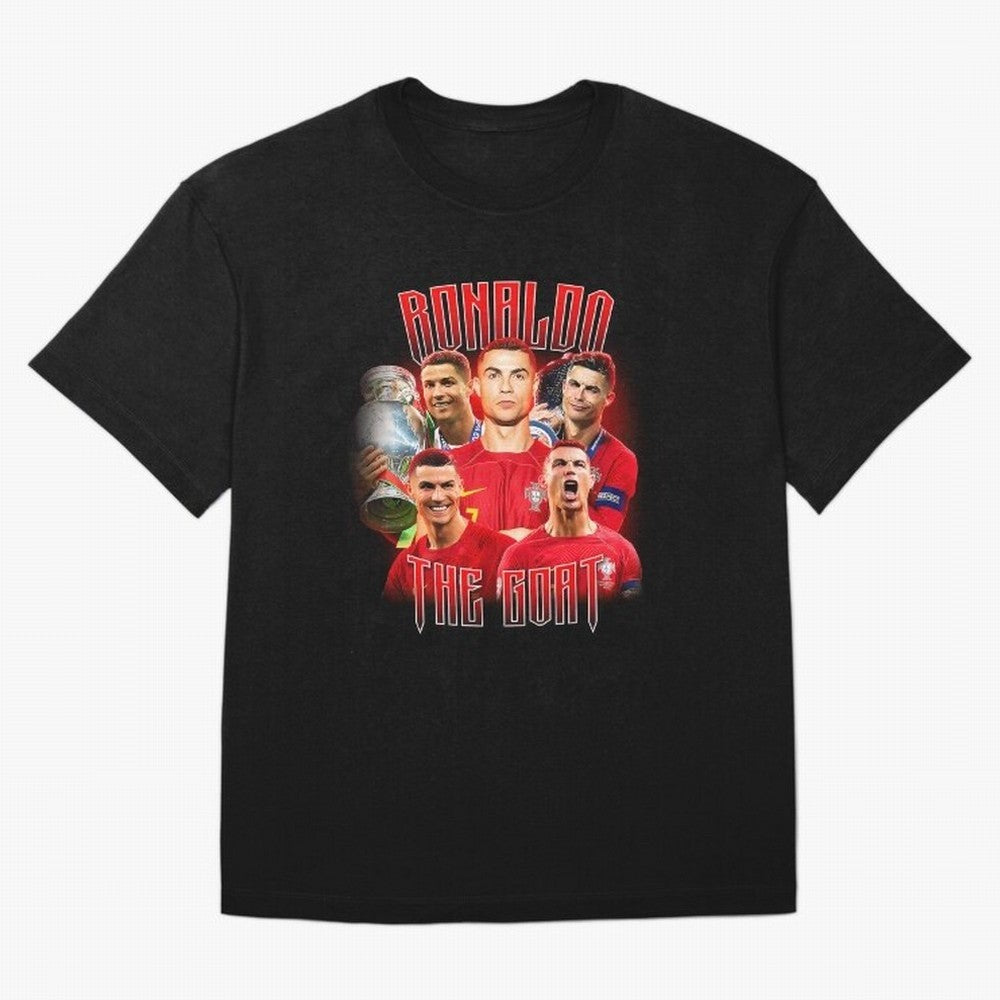 Cristiano Ronaldo The Goat Bootleg Oversized T-Shirt Carry the Dream of FIFA World Cup 2026 Group Stage Spirit, Featuring France and Portugal, Haaland, Worldwide Fan Energy, Dramatic Goals, Stadium Lights and Championship Celebrations; Perfect for