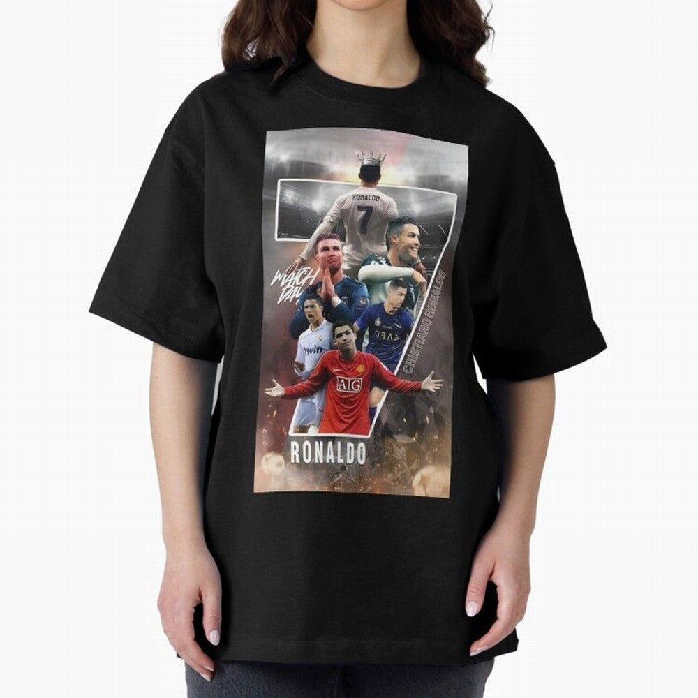 Cr7 wallpaper Oversized T-Shirt Celebrate Unforgettable Nights in Global Football Passion for FIFA World Cup 2026 Group Stage, Filled with Messi, CR7 and Mbappe, Argentina and Brazil, Football History, Final Match Energy, Crowd Noise and Once in a