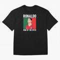 Ronaldo: King Of The Pitch Oversized T-Shirt Turn Football Passion into Global Football Passion for FIFA World Cup 2026, Inspired by Messi, CR7 and Mbappe, England and Germany, Game Day Rituals, Football Legends, Country Pride and the Road to the