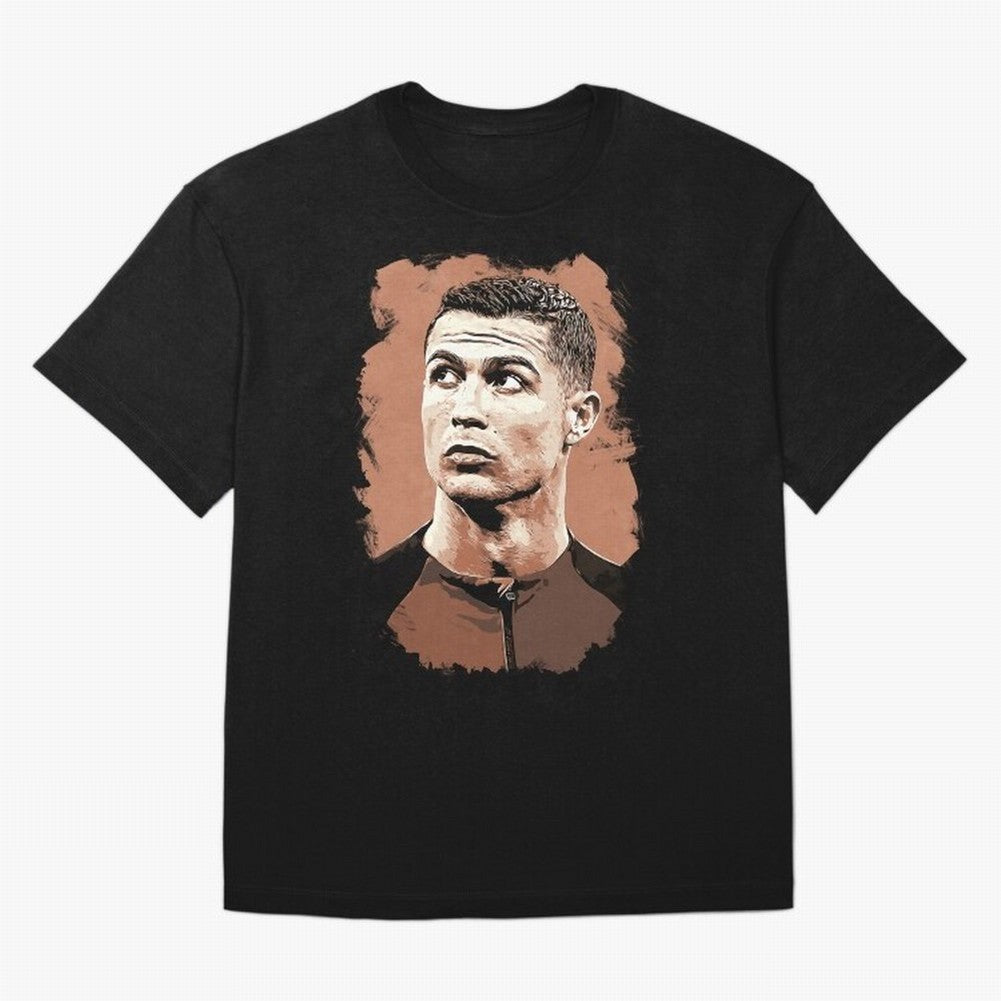 Cristiano Ronaldo Vexel Painting Oversized T-Shirt Build the FIFA World Cup 2026 Journey through Messi and Cristiano Ronaldo Highlights, England Pride, Football Passion, Legendary Performances, Festival Vibes and Supporter Community; Great for