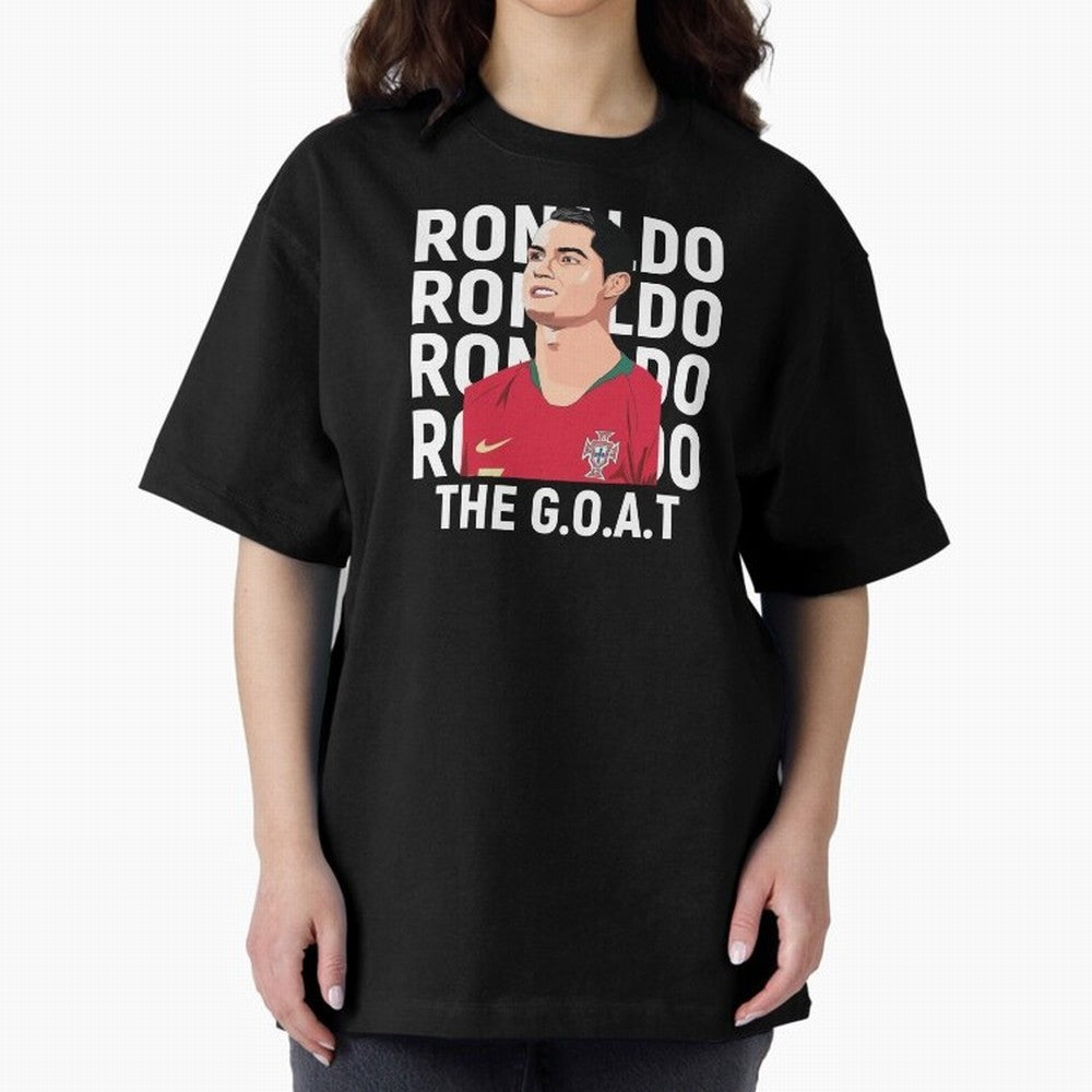 Ronaldo The Goat Oversized T-Shirt Show Support during Global Football Passion for FIFA World Cup 2026, Built around Mbappe, Argentina, France and Brazil, Supporter Pride, Iconic Celebrations, Legendary Names and Global Match Day Energy; Built for