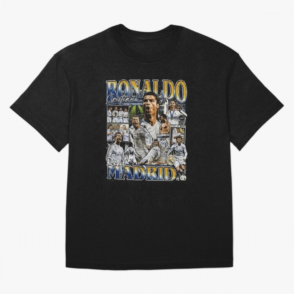 Cristiano Ronaldo Real Vintage Bootleg Oversized T-Shirt Embrace FIFA World Cup 2026 Group Stage Spirit, Highlighting France, Cristiano Ronaldo, Worldwide Fan Energy, Dramatic Goals, Stadium Lights and Championship Celebrations; Perfect for