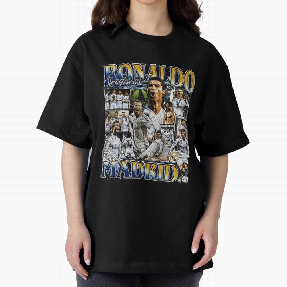 Cristiano Ronaldo Real Vintage Bootleg Oversized T-Shirt Embrace FIFA World Cup 2026 Group Stage Spirit, Highlighting France, Cristiano Ronaldo, Worldwide Fan Energy, Dramatic Goals, Stadium Lights and Championship Celebrations; Perfect for