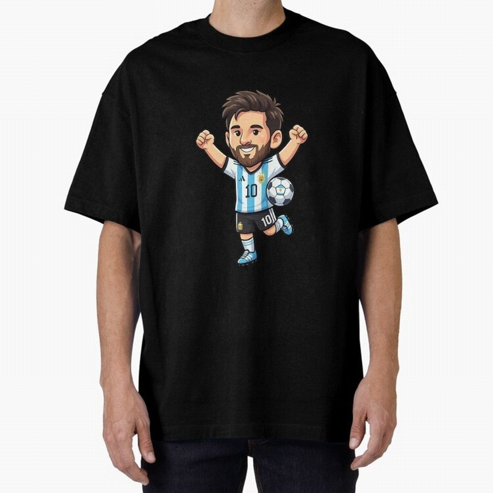 Cute Football Champion Cartoon Design Oversized T-Shirt Feel the Heartbeat of FIFA World Cup 2026 Group Stage Spirit, Driven by England, CR7, Tournament Hype, Historic Matchups, Family Viewing Parties and Global Sports Pride; Ideal for Fans Who