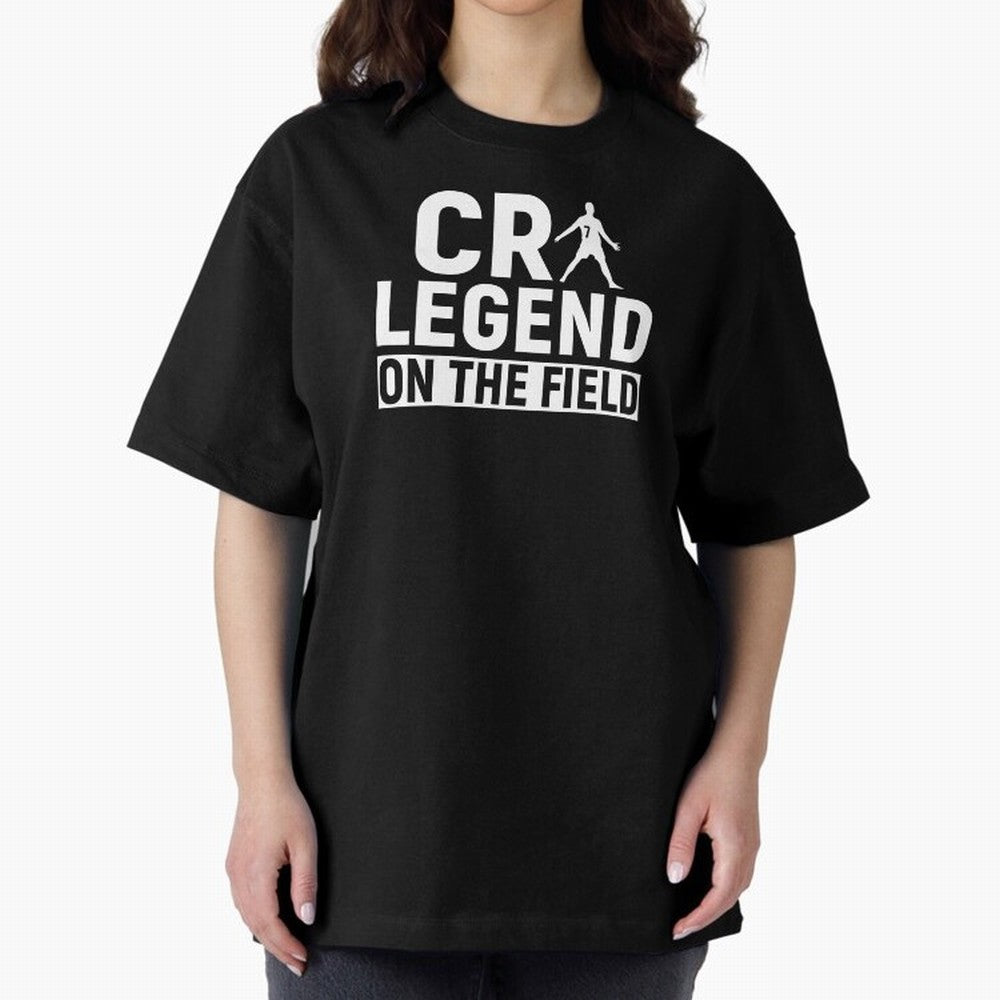 Cr7 Legend On The Field Oversized T-Shirt Follow FIFA World Cup 2026 USA Canada Mexico for Fans of Neymar, Haaland and Cristiano Ronaldo and Argentina, Bringing Championship Spirit, Famous Goals, Roaring Crowds and International Football Unity;