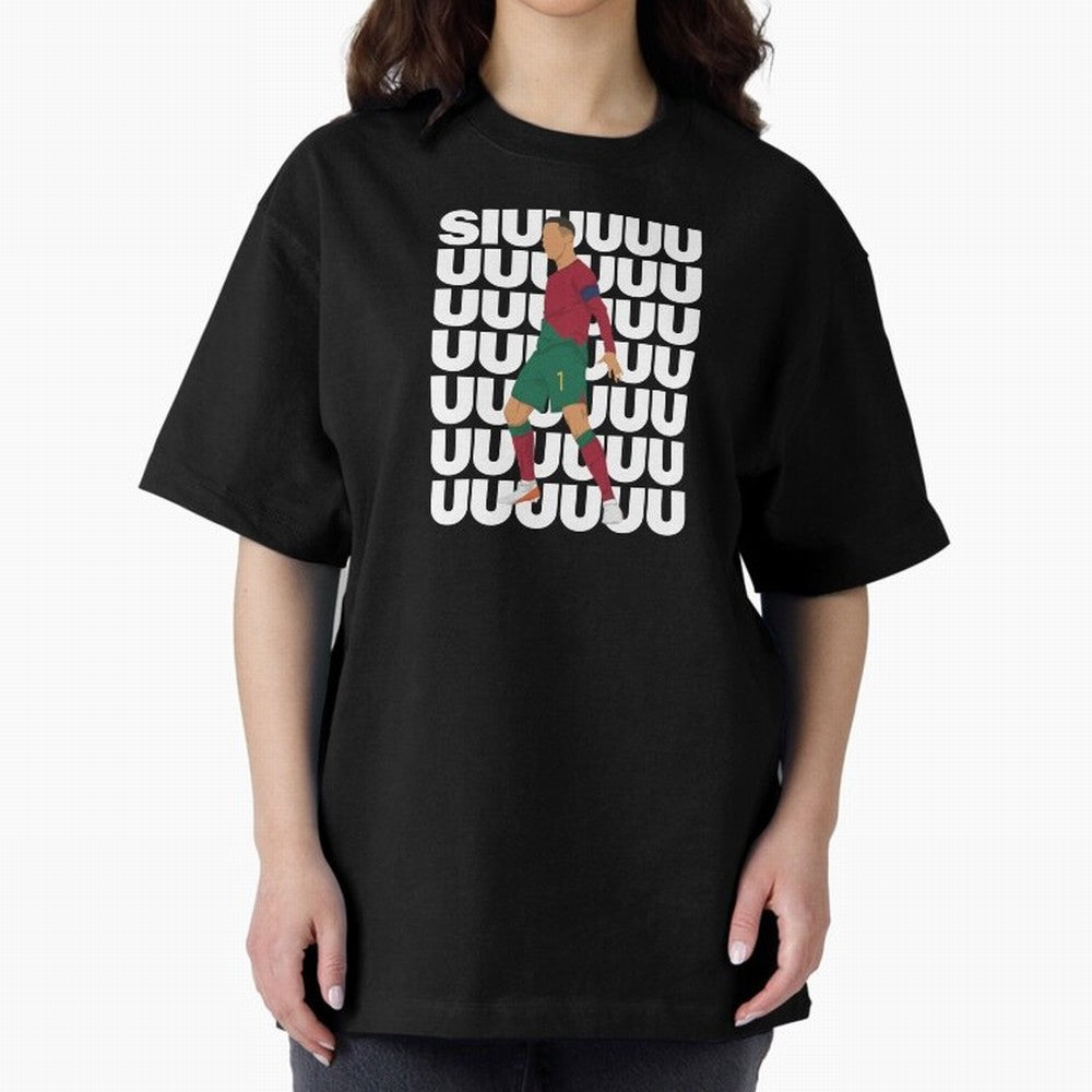 SIUUUUUU! Ronaldo Oversized T-Shirt Show Match Day Excitement for Global Football Passion for FIFA World Cup 2026, Connected to Haaland, Germany, Football History, Final Match Energy, Crowd Noise and Once in a Lifetime Moments; Built for Supporters