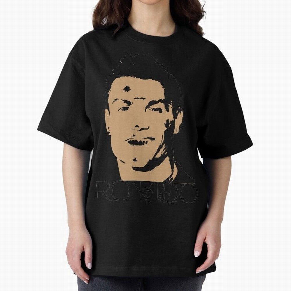 Portugal Football Captain Cristiano Ronaldo Vector Illustration Oversized T-Shirt Feel the Roar of FIFA World Cup 2026 Spirit, Centered on France, Neymar, Vintage Soccer Flavor, Modern Football Stars, National Flags and Final Night Emotion; Ideal