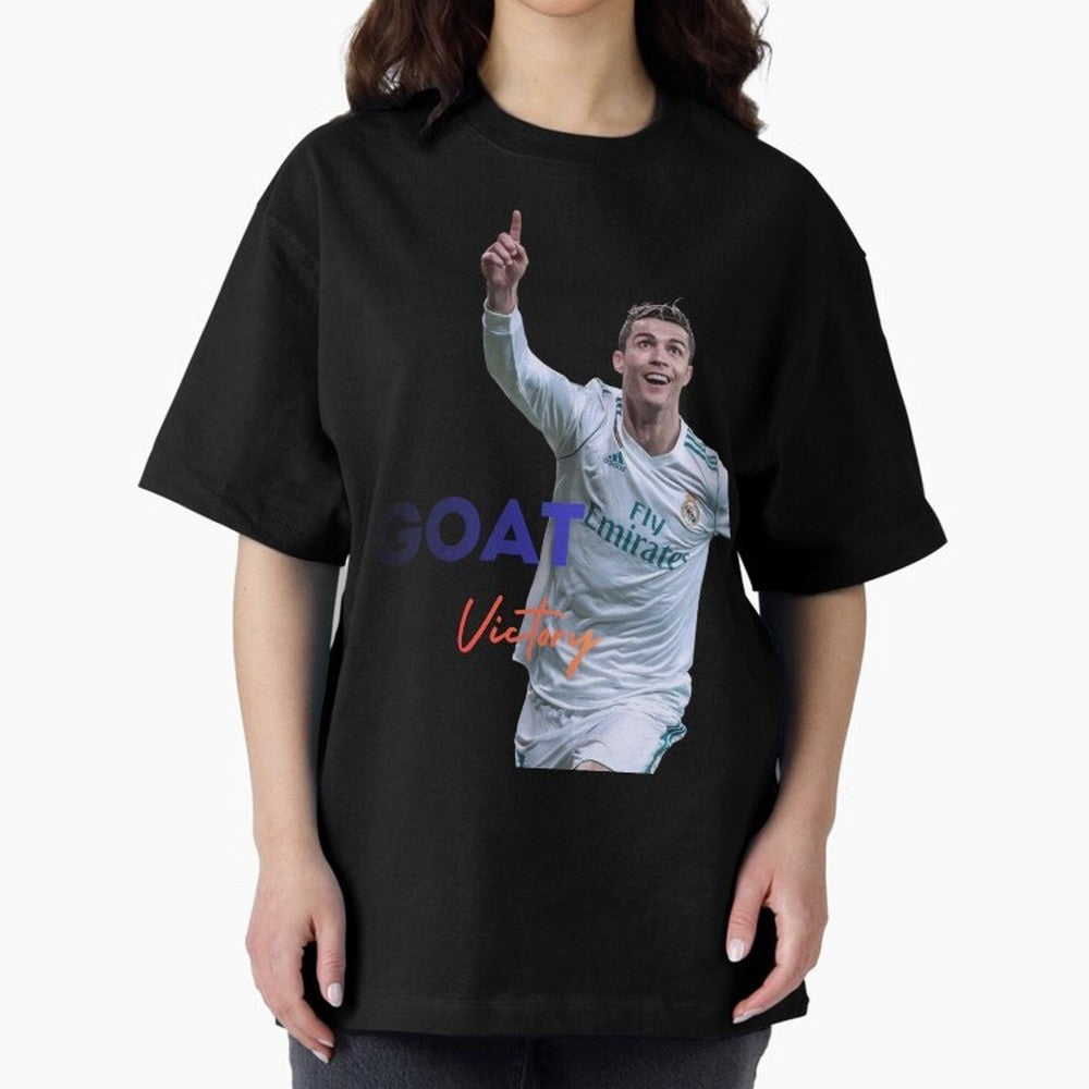Goat CR7 MIndset Oversized T-Shirt Bring World Football Passion into Global Football Passion for FIFA World Cup 2026 USA Canada Mexico, with Neymar, England and Germany, Classic Soccer Heritage, Championship Pressure, Fan Loyalty and International