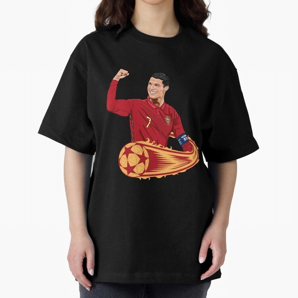 Cristiano Ronaldo drawing Oversized T-Shirt Bring a Champion Mindset to FIFA World Cup 2026 Group Stage for Fans of Mbappe and Neymar and Netherlands, Bringing Champion Mindset, Group Stage Buzz, Knockout Tension and Passionate Fan Culture; Perfect