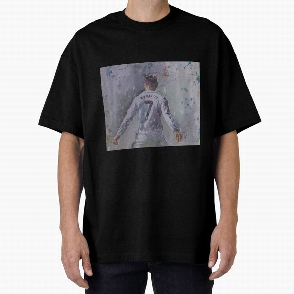 Cristiano Ronaldo - Portrait 2 Oversized T-Shirt Celebrate the Road through FIFA World Cup 2026 USA Canada Mexico for Fans of Messi and Cristiano Ronaldo and Germany, Bringing Match Day Excitement, Supporter Culture, Golden Goals and Global
