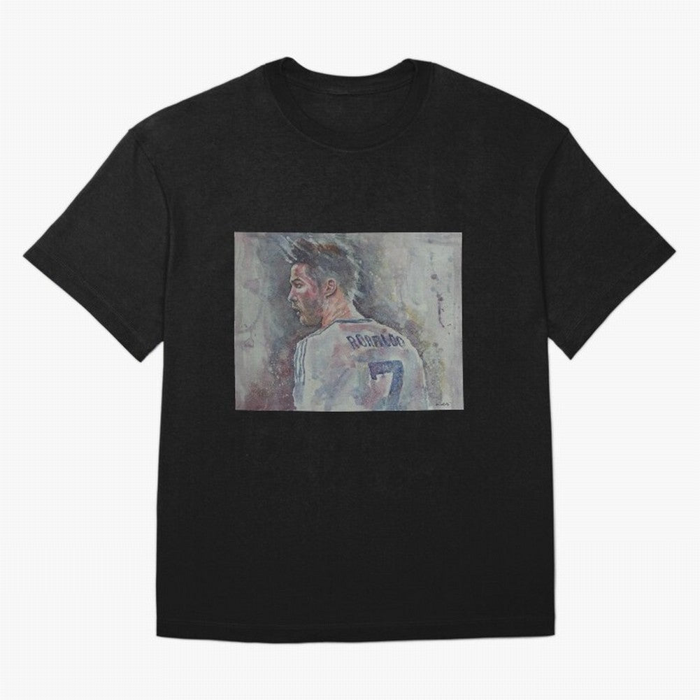 Cristiano Ronaldo - Portrait 1 Oversized T-Shirt Celebrate Unforgettable Nights in Global Football Passion for FIFA World Cup 2026, Capturing Mbappe, Argentina and Brazil, Stadium Chants, National Pride, Trophy Dreams and Unforgettable Football